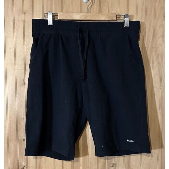 Willit Women's XL Shorts 10" Bermuda Cotton Long Shorts Black Pockets - Picture 1 of 4